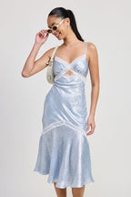 LACE TRIM MIDI SLIP DRESS - HOUSE OF SHE