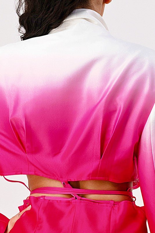 Lala Pink Gradient Trench Coat - HOUSE OF SHE