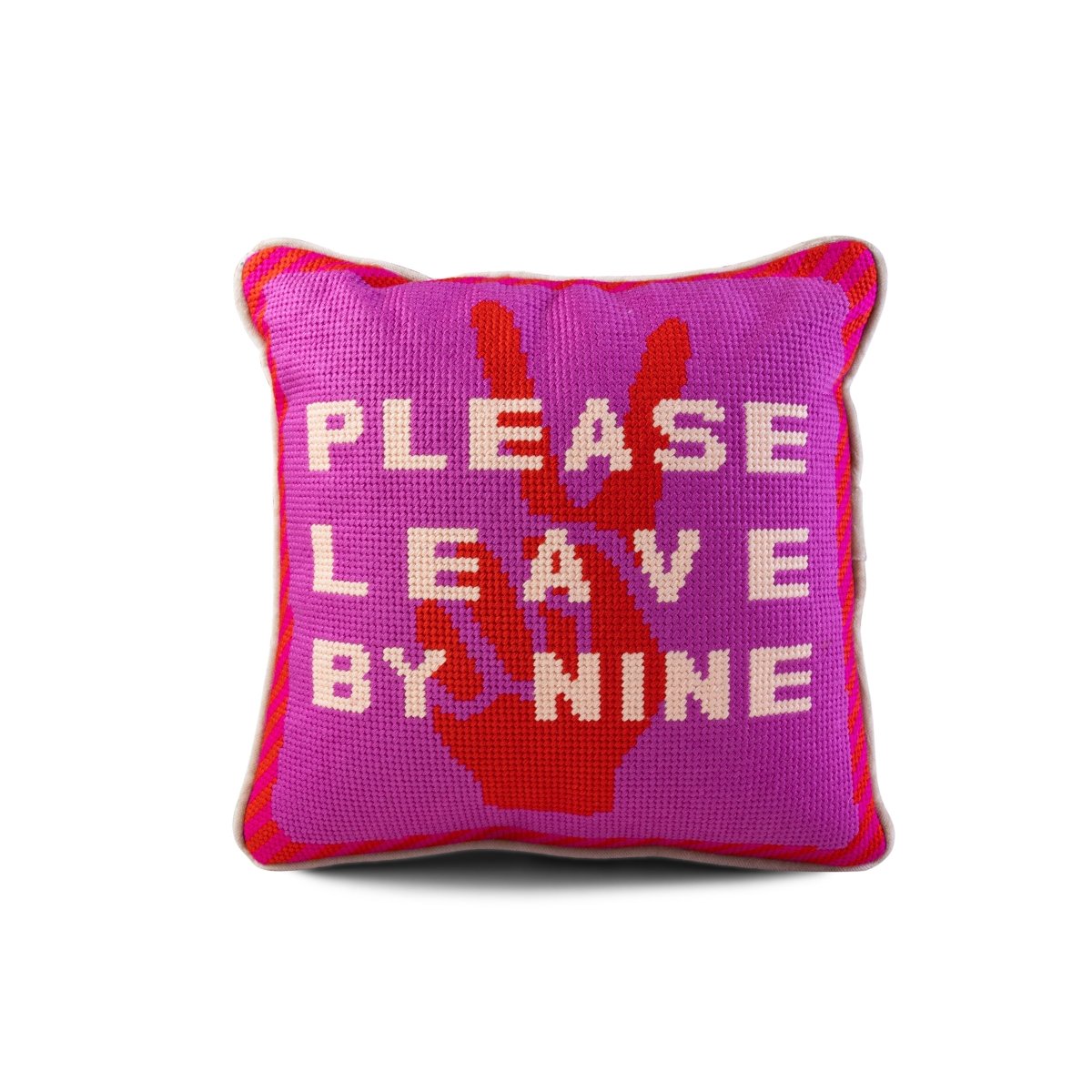 Leave by Nine Needlepoint Pillow - HOUSE OF SHE