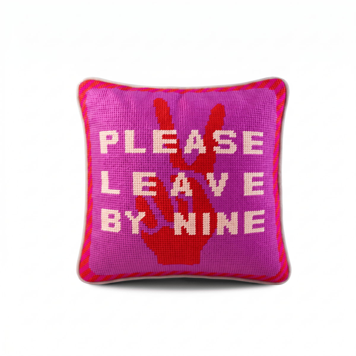 Leave by Nine Needlepoint Pillow - HOUSE OF SHE
