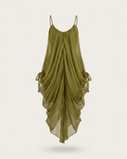 Liberated Sheer Draped Mini Dress - HOUSE OF SHE