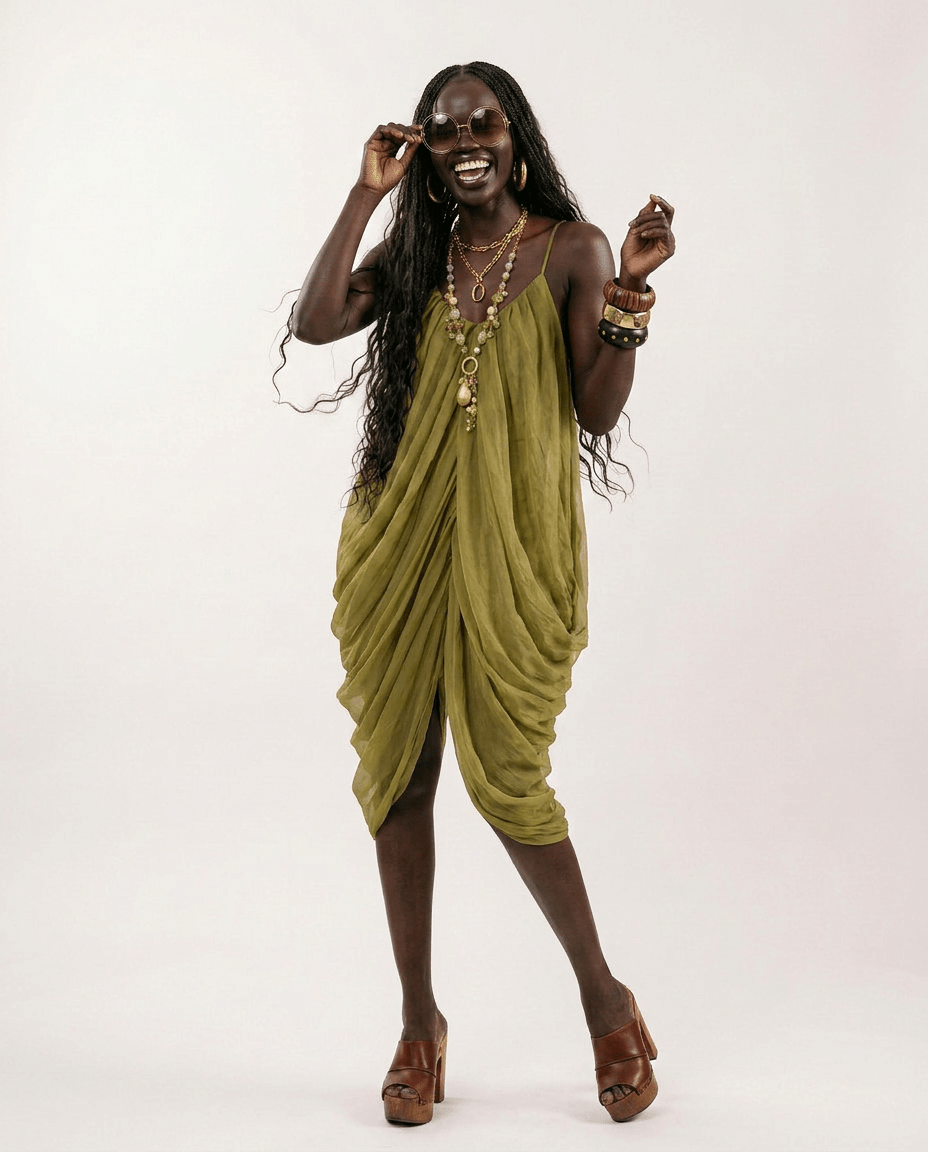 Liberated Sheer Draped Mini Dress - HOUSE OF SHE