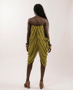 Liberated Sheer Draped Mini Dress - HOUSE OF SHE