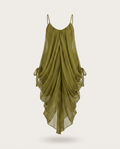 Liberated Sheer Draped Mini Dress - HOUSE OF SHE