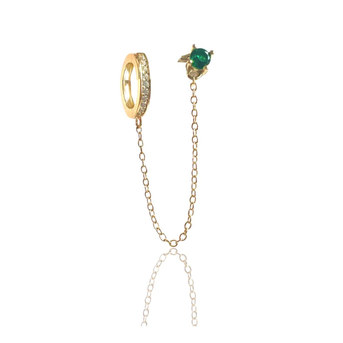 Lilou Emerald Chain Drop Earring - HOUSE OF SHE