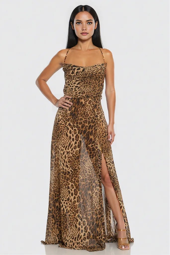 Lisa Leopard Maxi Dress - HOUSE OF SHE