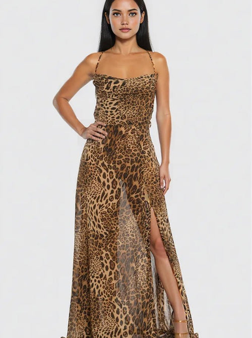 Lisa Leopard Maxi Dress