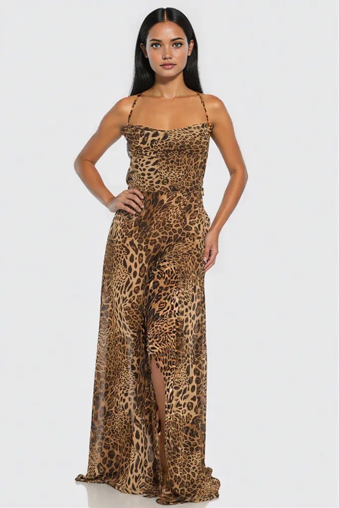 Lisa Leopard Maxi Dress - HOUSE OF SHE