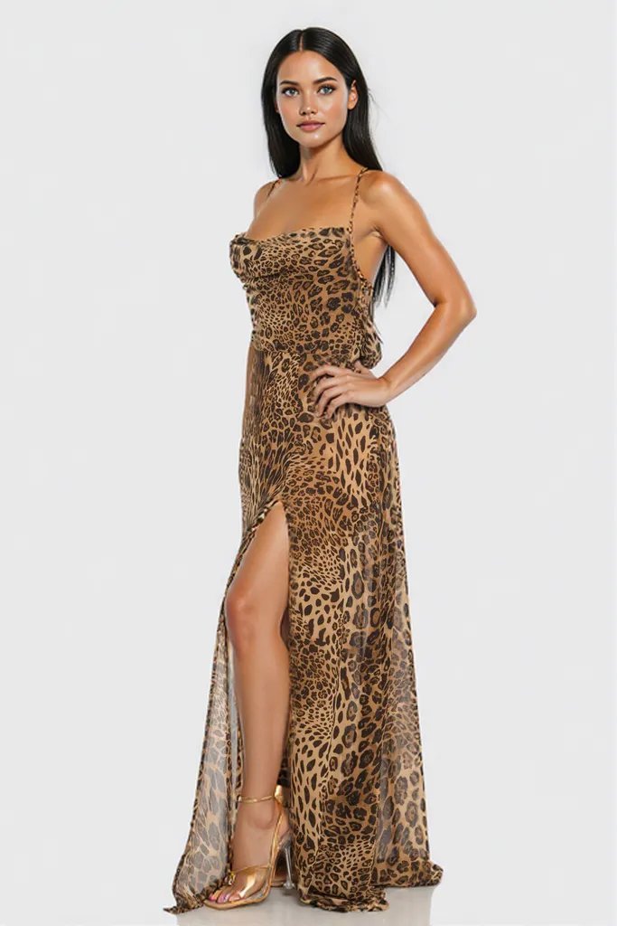 Lisa Leopard Maxi Dress - HOUSE OF SHE