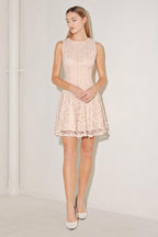LOVE STORY WOVEN LACE MINI DRESS - HOUSE OF SHE