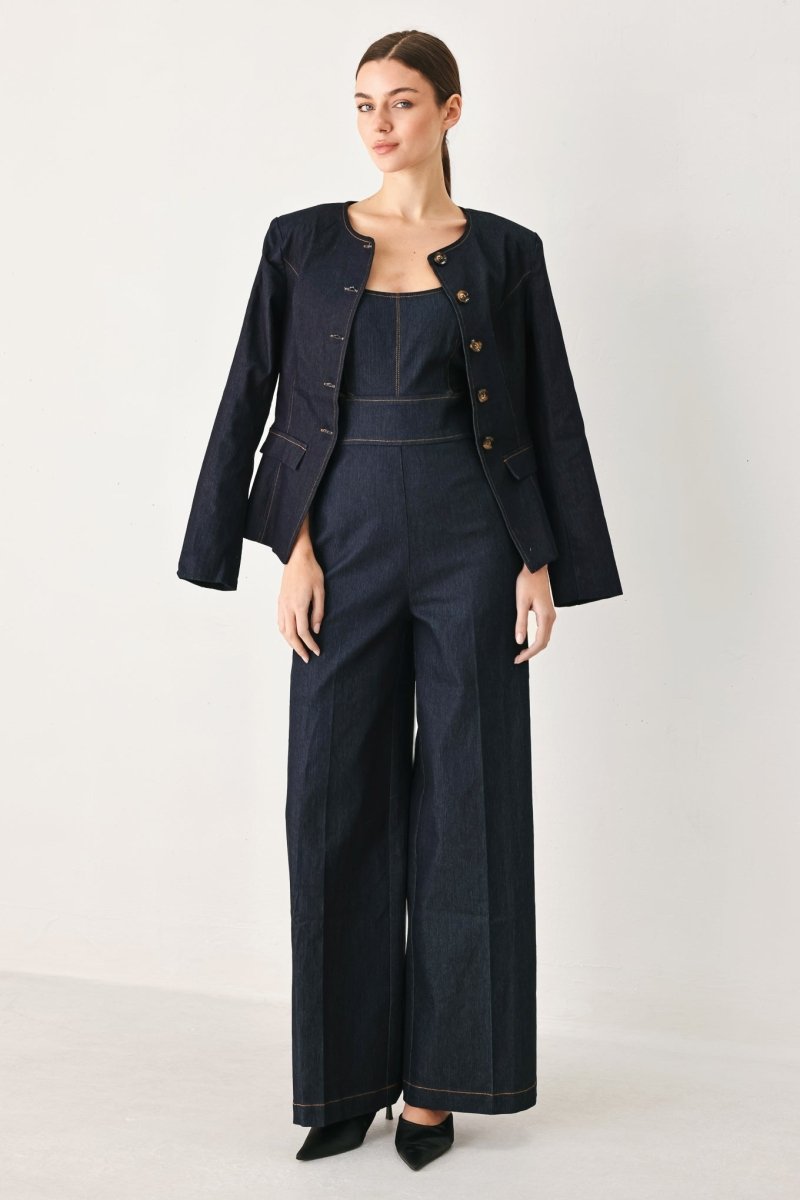 Lovely Muse Denim Jumpsuit - HOUSE OF SHE