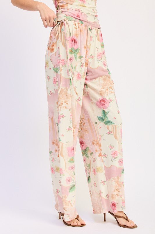 LOW RISE MESH PANTS WITH SIDE CUTOUT - HOUSE OF SHE