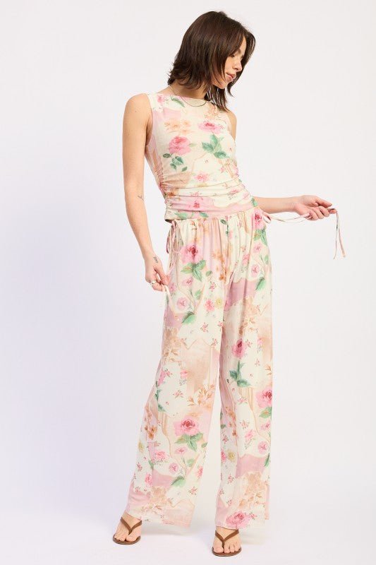 LOW RISE MESH PANTS WITH SIDE CUTOUT - HOUSE OF SHE