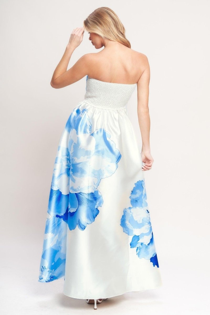 LUXE PEONY WOVEN MAXI DRESS - HOUSE OF SHE