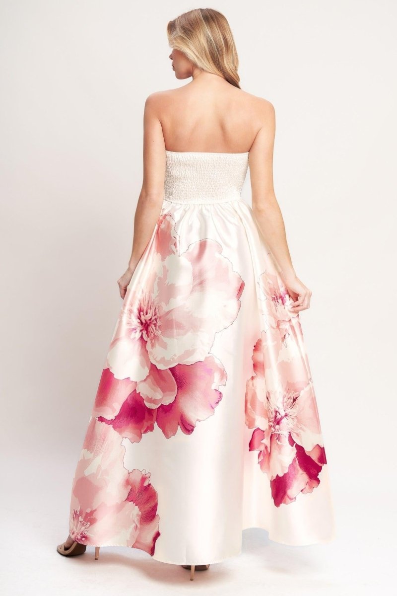 LUXE PEONY WOVEN MAXI DRESS - HOUSE OF SHE