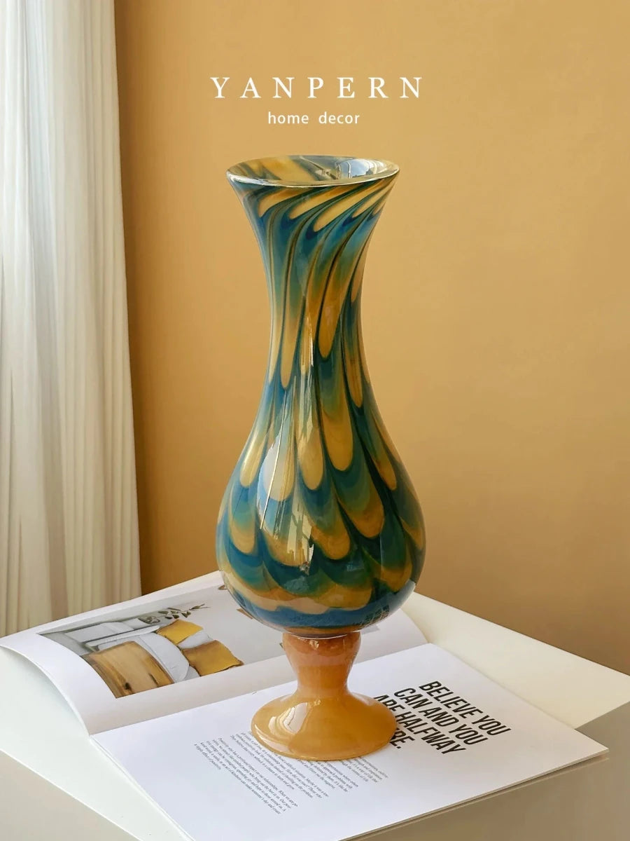 Luxury New Chinese Style Retro Glass Vase - HOUSE OF SHE