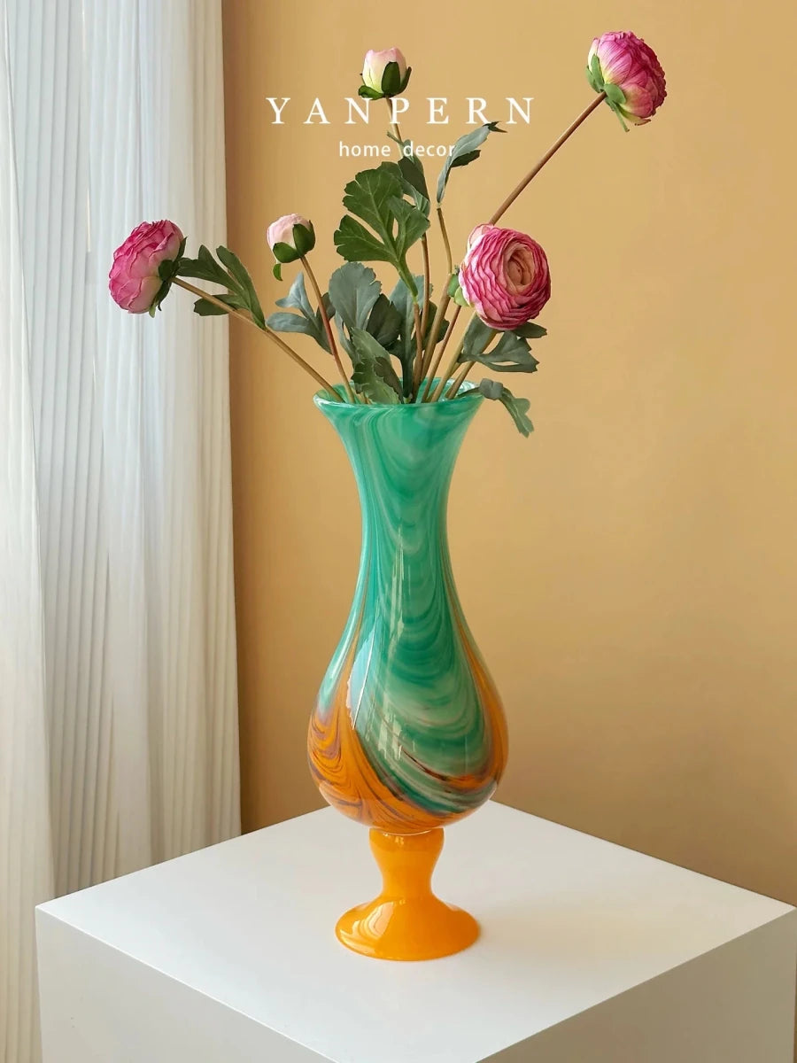 Luxury New Chinese Style Retro Glass Vase - HOUSE OF SHE