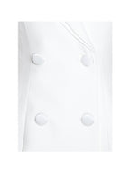 Madelina White Double Breast Satin Trim Blazer Dress - HOUSE OF SHE