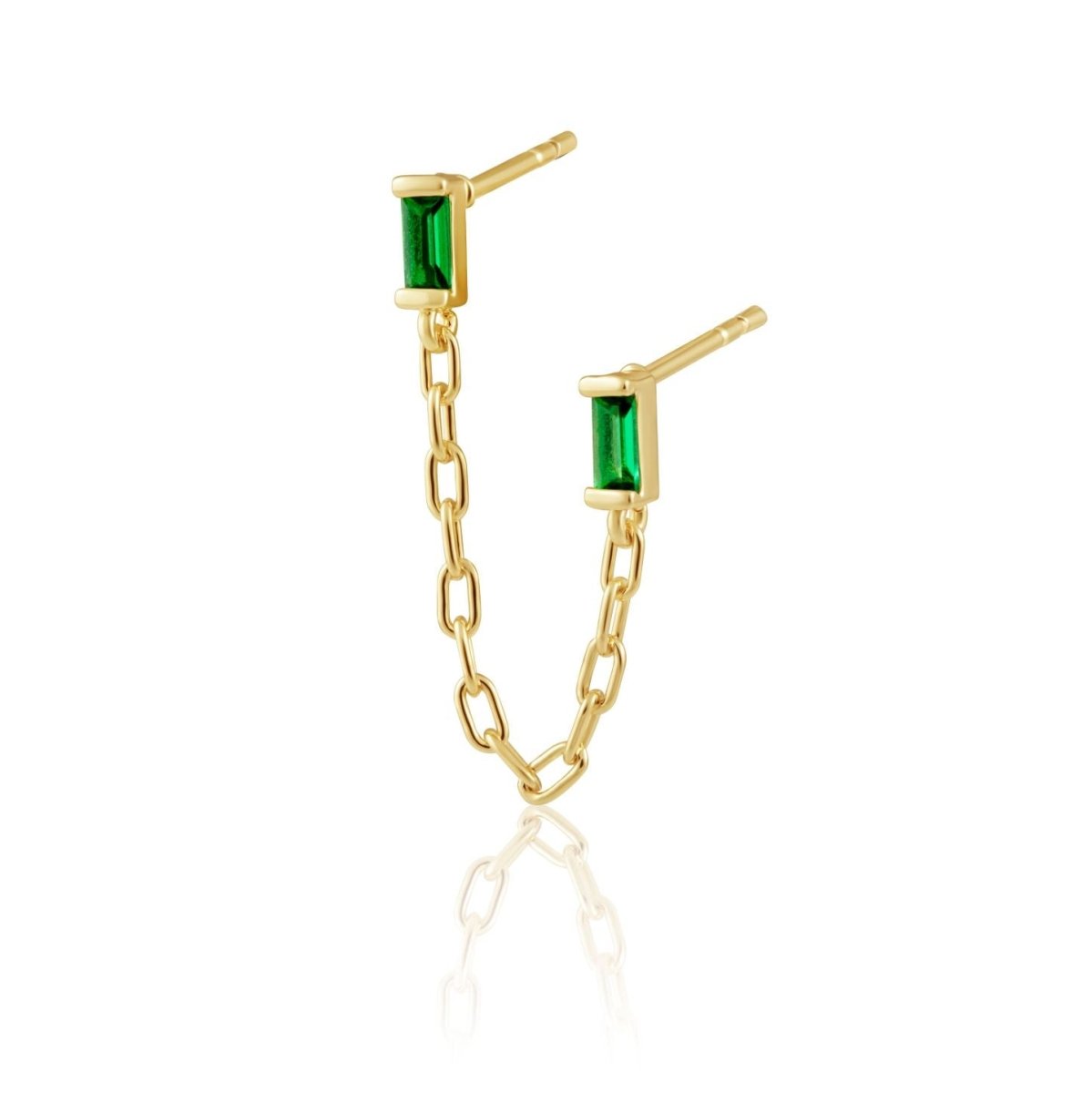 Malia Emerald Double Stud Earring - HOUSE OF SHE