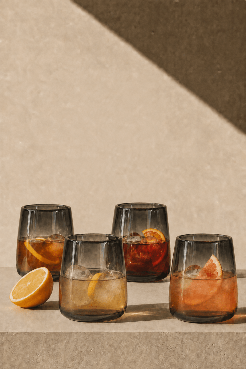Mario S Smoke Glasses Set of Four by MESO - HOUSE OF SHE