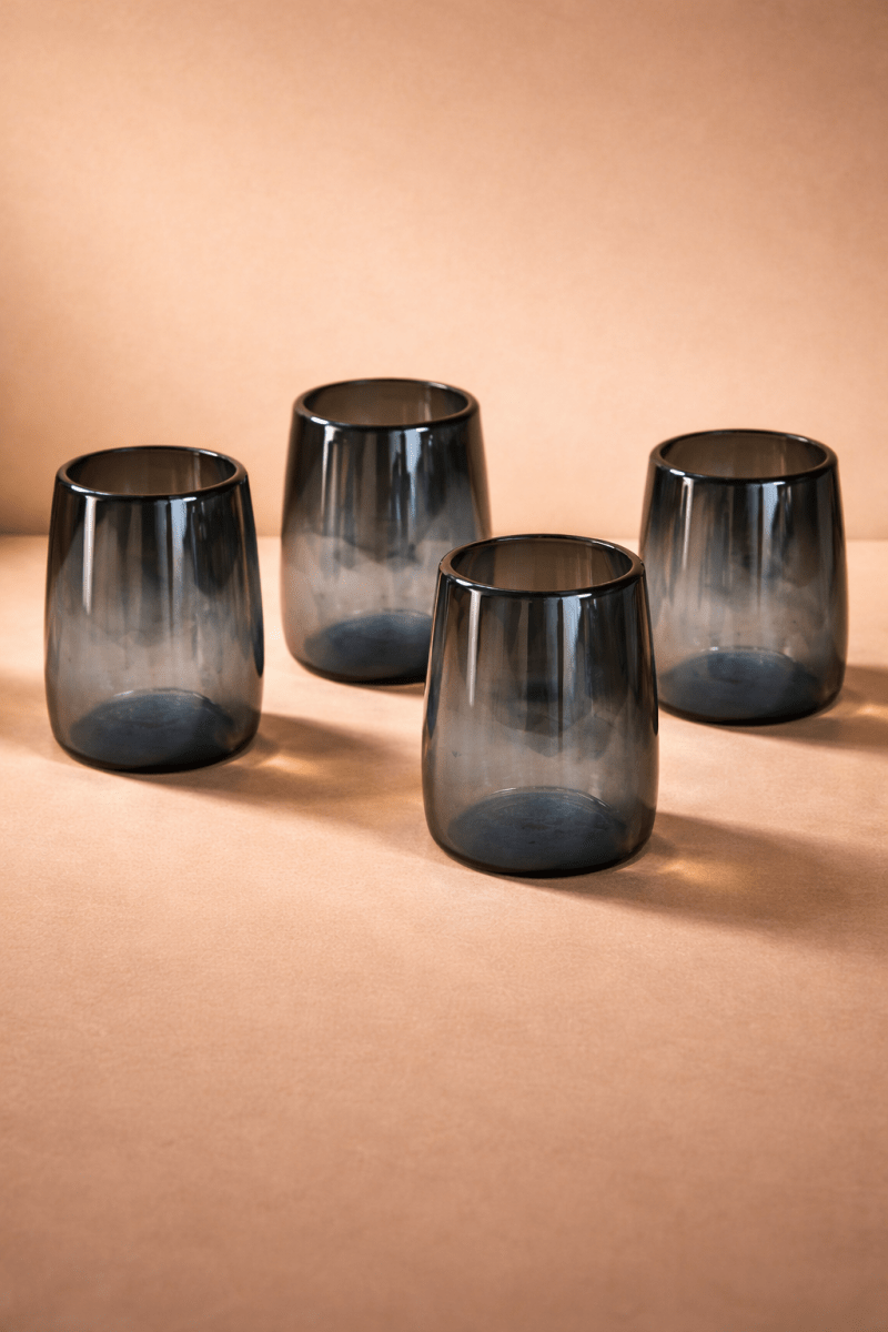 Mario Short Smoke Luster Glass (Set of 4) by MESO - HOUSE OF SHE
