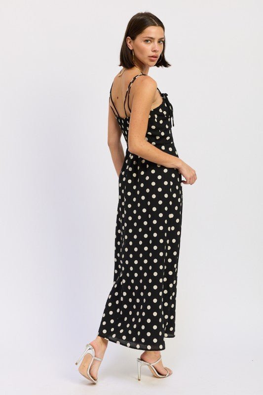 MAXI POLKA DOT STRAP BUSTIER DRESS SINGLE UNIT - HOUSE OF SHE