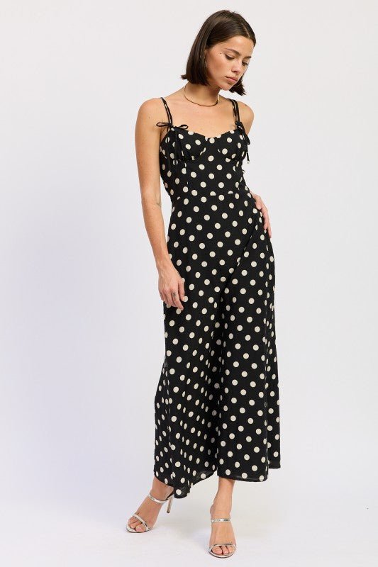 MAXI POLKA DOT STRAP BUSTIER DRESS SINGLE UNIT - HOUSE OF SHE