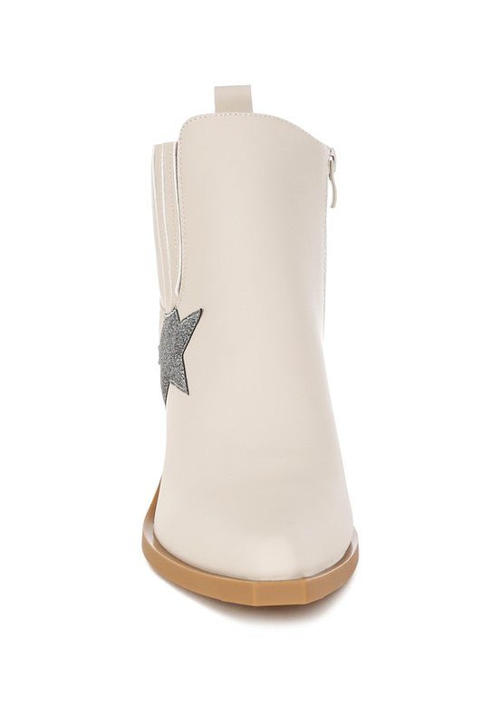 Melt Down Glitter Star Detail Chelsea Boots - HOUSE OF SHE