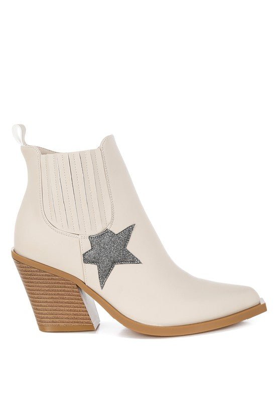 Melt Down Glitter Star Detail Chelsea Boots - HOUSE OF SHE