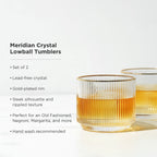Meridian Crystal Lowball Tumblers Set of 2 - HOUSE OF SHE