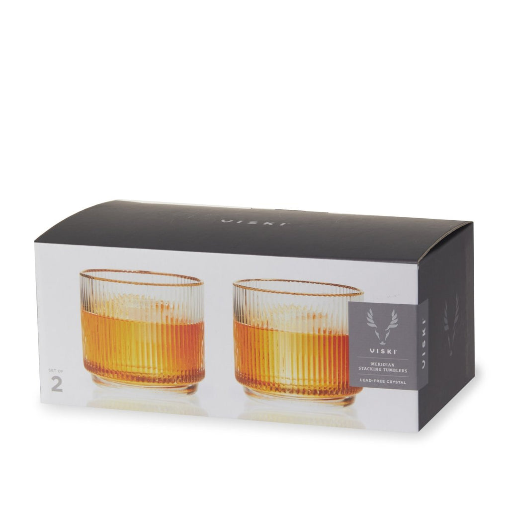Meridian Crystal Lowball Tumblers Set of 2 - HOUSE OF SHE