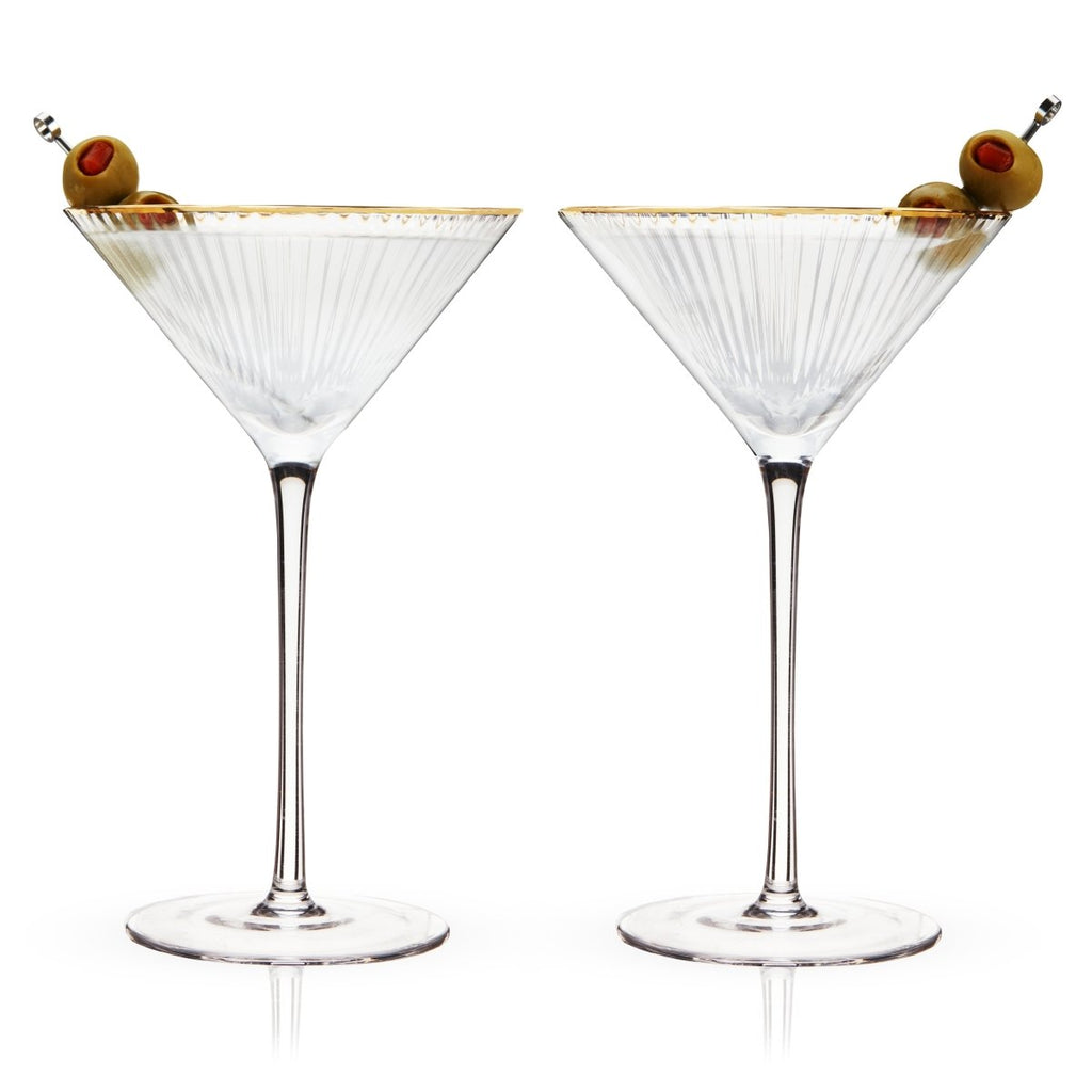 Meridian Crystal Martini Glasses Set of 2 - HOUSE OF SHE