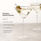 Meridian Crystal Martini Glasses Set of 2 - HOUSE OF SHE
