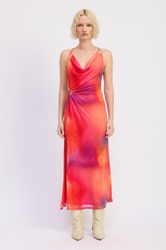 MESH CROSSBACK MAXI DRESS - HOUSE OF SHE