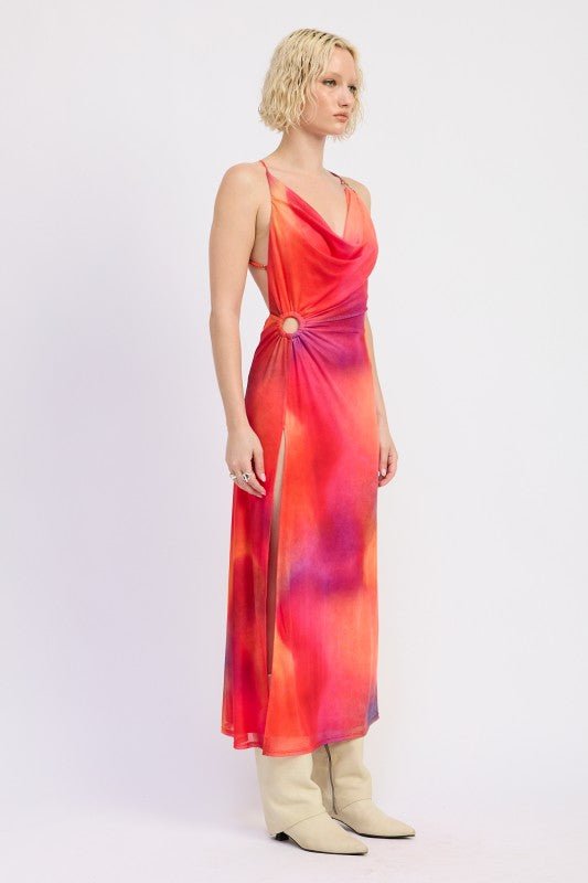 MESH CROSSBACK MAXI DRESS - HOUSE OF SHE