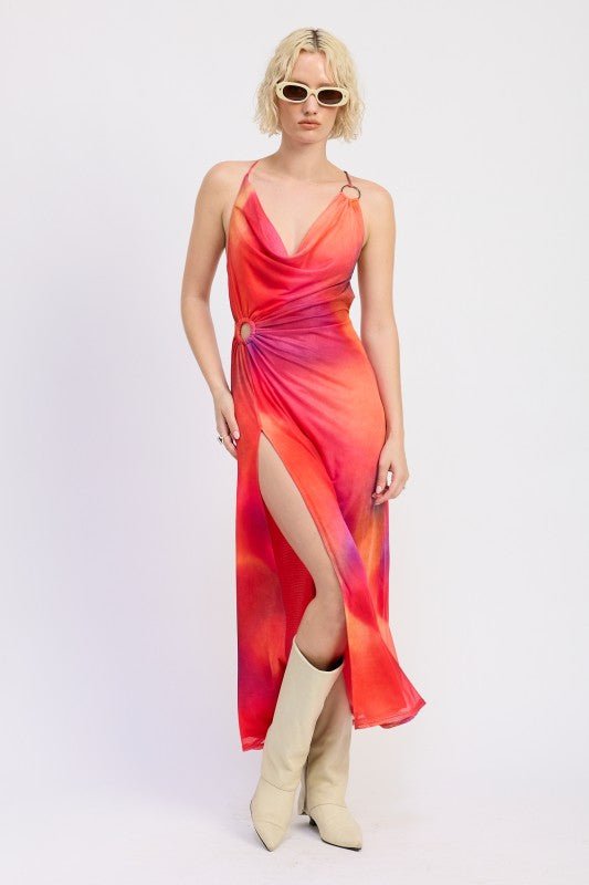 MESH CROSSBACK MAXI DRESS - HOUSE OF SHE