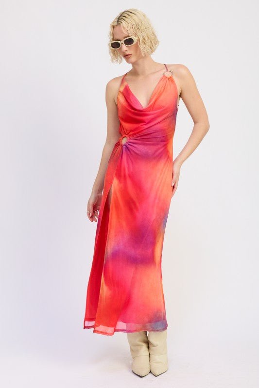 MESH CROSSBACK MAXI DRESS - HOUSE OF SHE