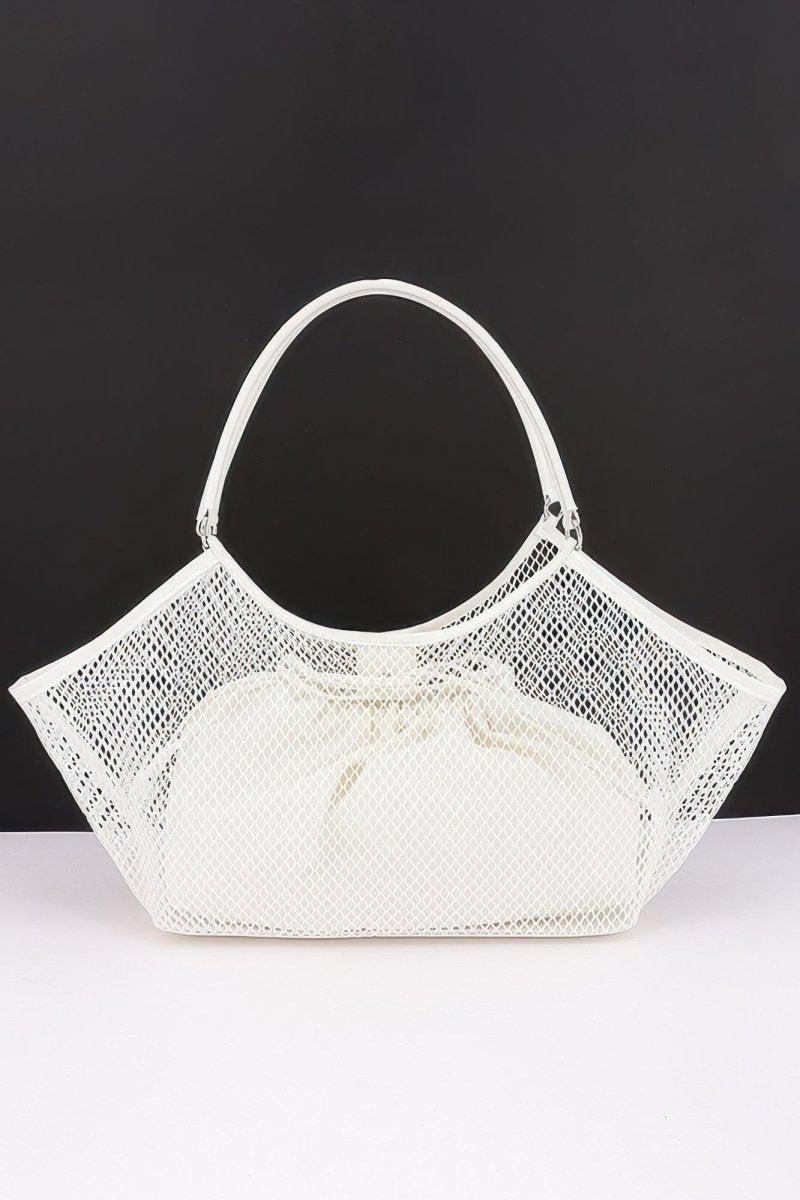 Mesh Tote Bag With Removable Liner - HOUSE OF SHE