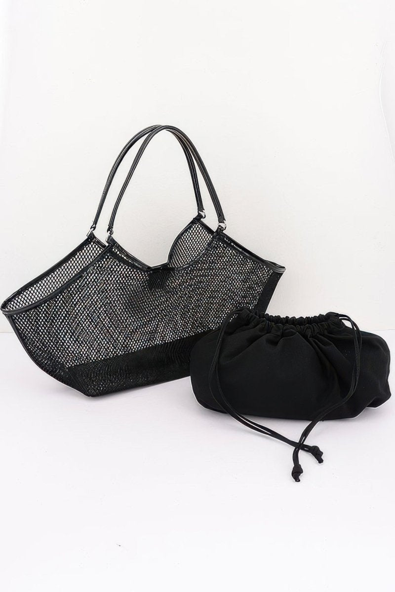 Mesh Tote Bag With Removable Liner - HOUSE OF SHE