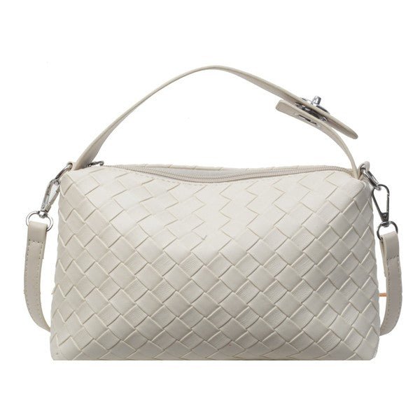 Mia Convertible Vegan Woven Crossbody Handbag - HOUSE OF SHE