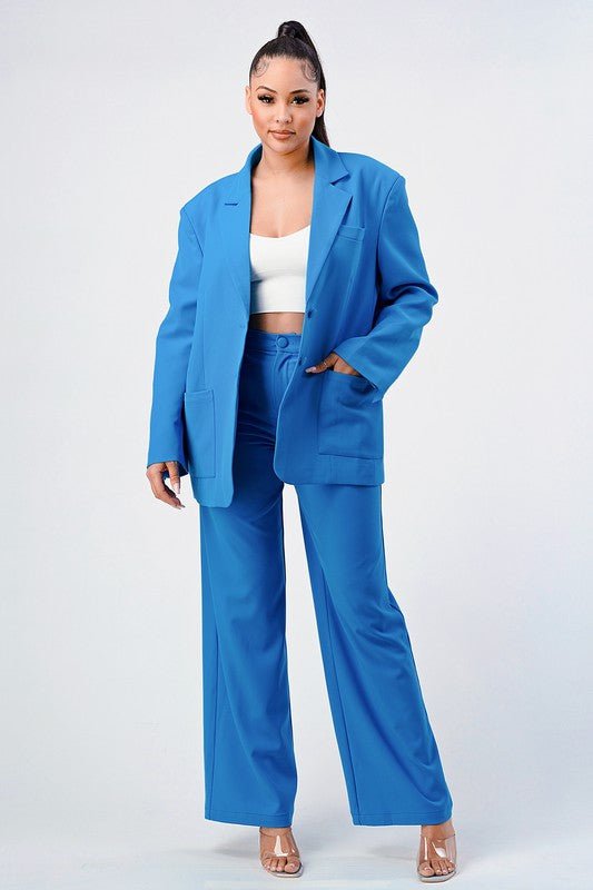 Mia Loose Fit Blazer And Pants - HOUSE OF SHE