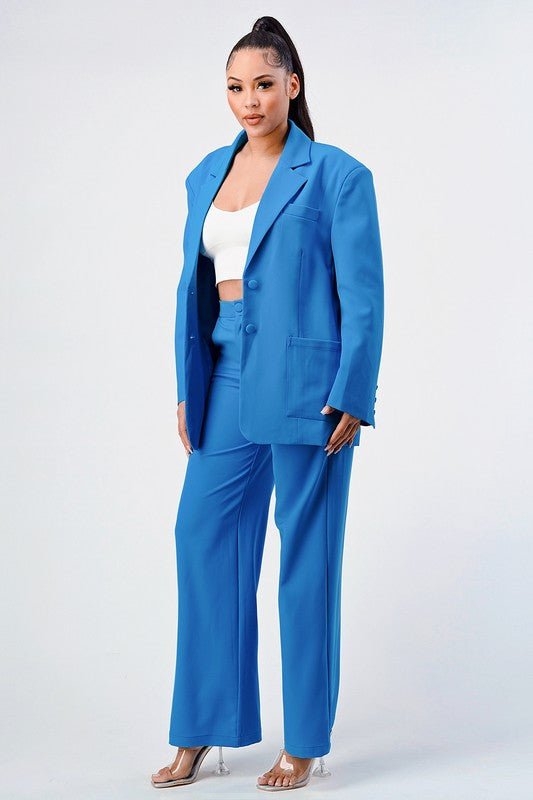 Mia Loose Fit Blazer And Pants - HOUSE OF SHE
