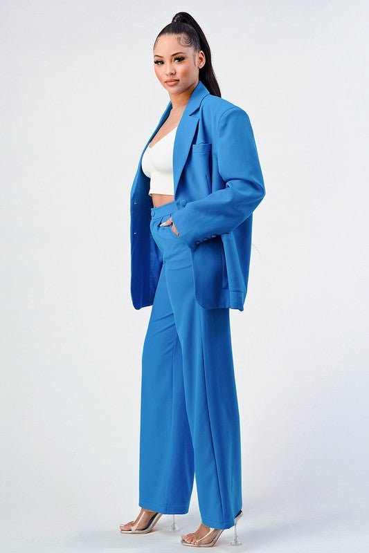 Mia Loose Fit Blazer And Pants - HOUSE OF SHE