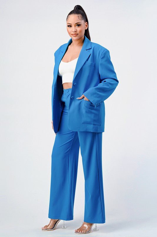Mia Loose Fit Blazer And Pants - HOUSE OF SHE