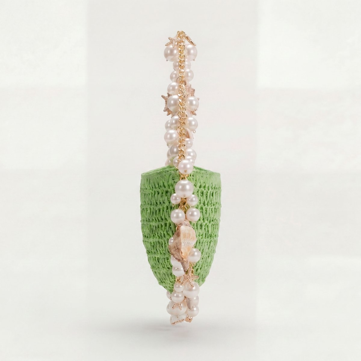 Mini Raffia Shell Bag - Coastal Mint - HOUSE OF SHE