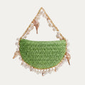 Mini Raffia Shell Bag - Coastal Mint - HOUSE OF SHE