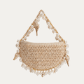 Mini Raffia Shell Bag - Sable Crème - HOUSE OF SHE