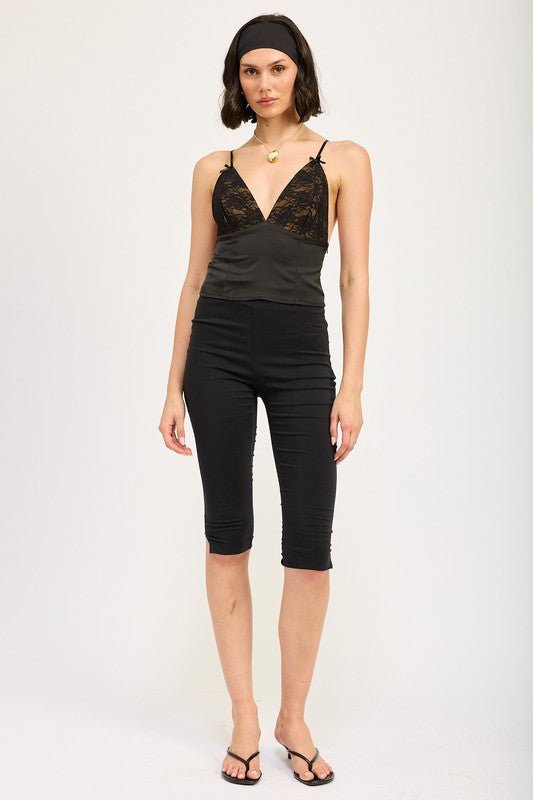 Mixed Media Lace Cami Top - HOUSE OF SHE