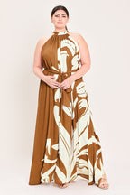 MOCHA SERENITY WOVEN MAXI DRESS - HOUSE OF SHE
