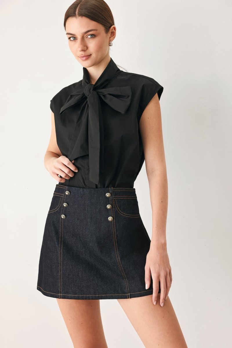 Modern Prep Denim Skort - HOUSE OF SHE